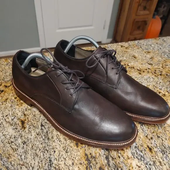 Banana Republic Brown Leather Shoes Size 10M Genuine Italian Leather - Picture 2 of 12